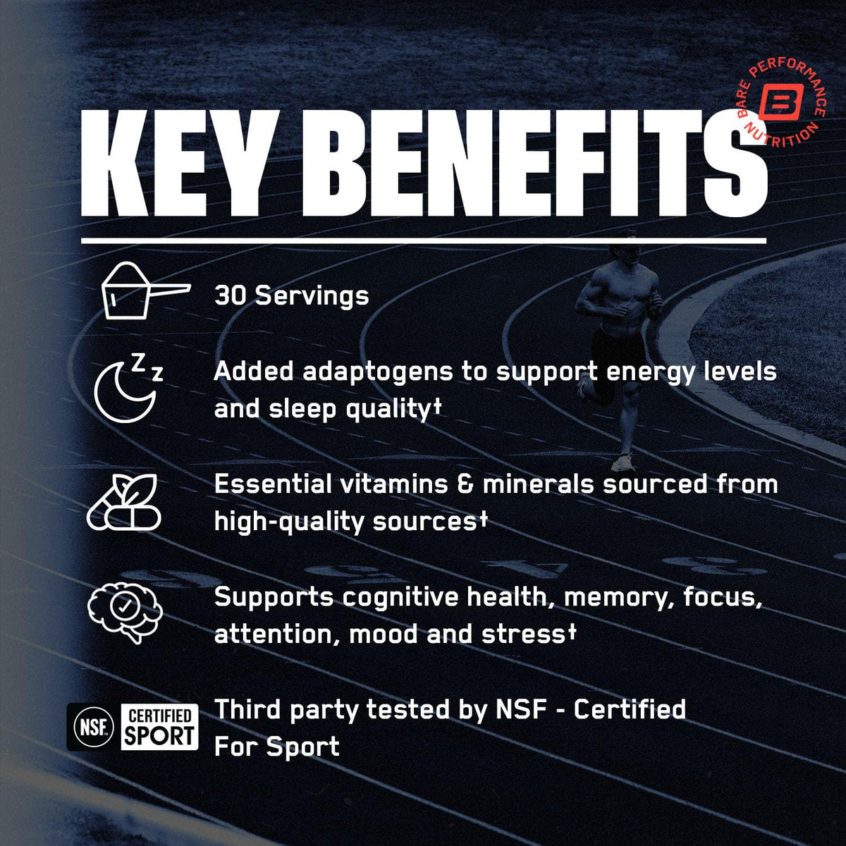 Buy supplements BARE PERFORMANCE NUTRITION, BPN Strong Multi-Vitamin, Foundational Health, Improved Mood and Sleep, Adaptogens, Improved Cognitive Health - Vitaza UK Supplements UK