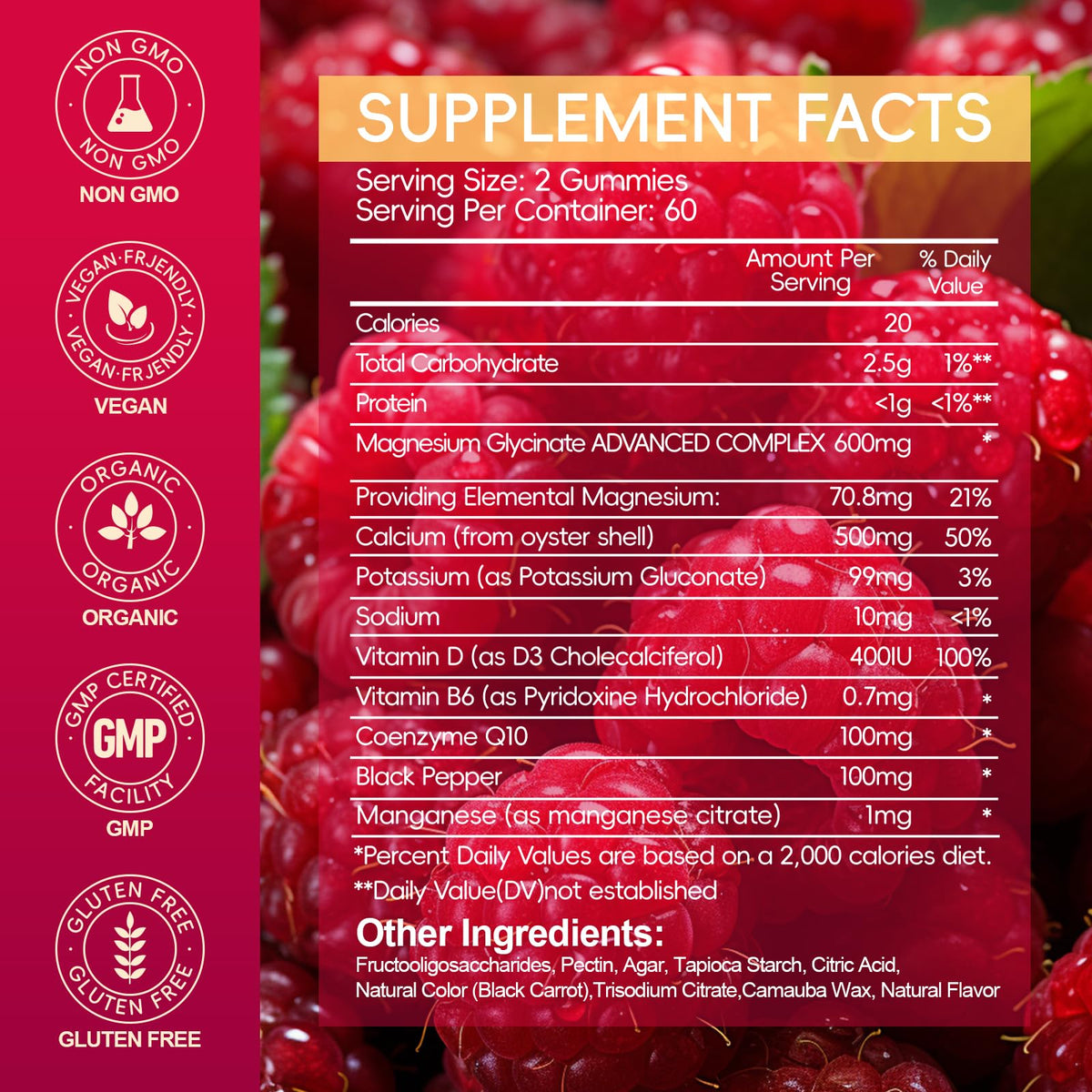 Buy supplements Magnesium Glycinate Gummies 600mg, Sugar Free Magnesium Gummies for Adults, Chewable Potassium Supplements for Body Support - Vitaza UK Supplements UK