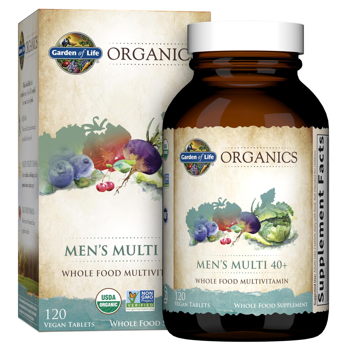 Buy supplements Garden of Life Organics Men's 40+ Multivitamin with Prostate Support, B12 & Vitamins – Vegan Daily Whole Food Multivitamin - Vitaza UK Supplements UK