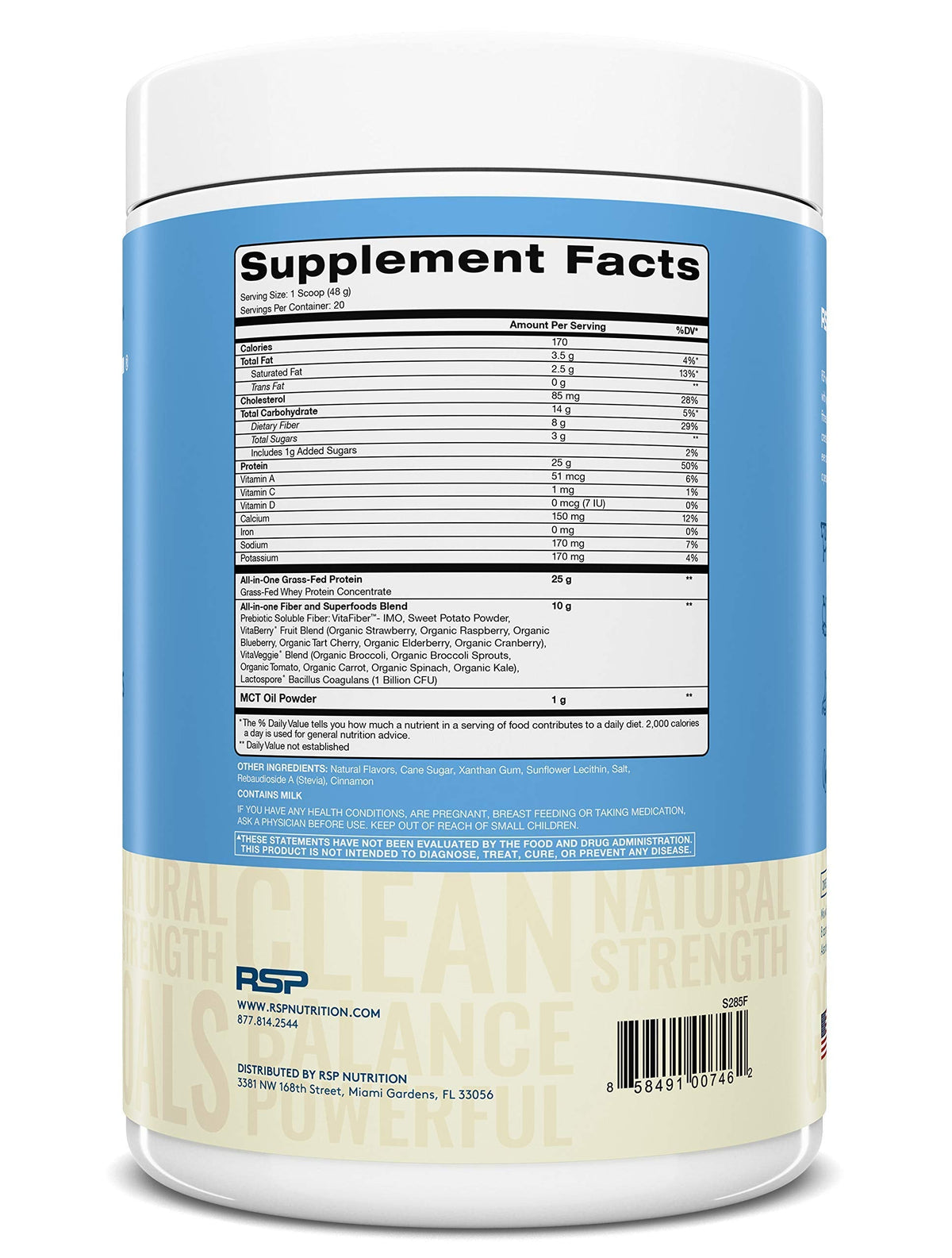 RSP NUTRITION TrueFit Protein Powder (Vanilla 2 LB) with AminoLean Pre Workout Energy (Pink Lemonade 30 Servings)
