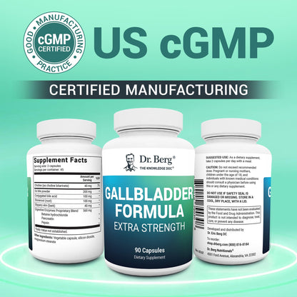 Buy supplements Dr. Berg Gallbladder Formula Extra Strength - with Ox Bile Powder and Conjugated Bile Acid - Digestive Enzymes Proprietary Blend - Full 45-Day Supply - 90 Vegetable Capsules - Vitaza UK Supplements UK