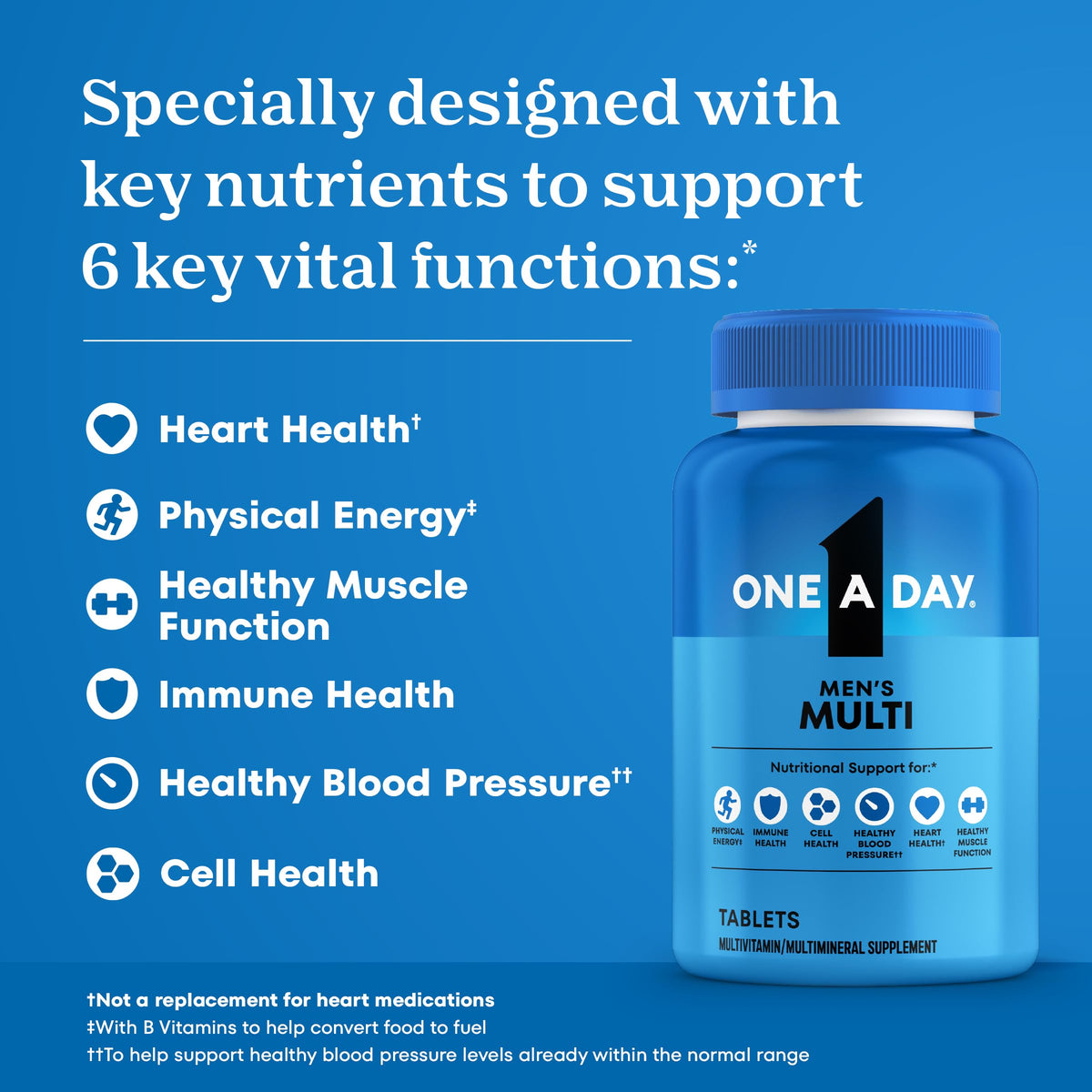 Buy supplements One A Day Multivitamin for Men - Daily Mens Multivitamins with Vitamin D, Zinc, Folic Acid, and B Vitamins, Physical Energy Support, 200 Count - Vitaza UK Supplements UK