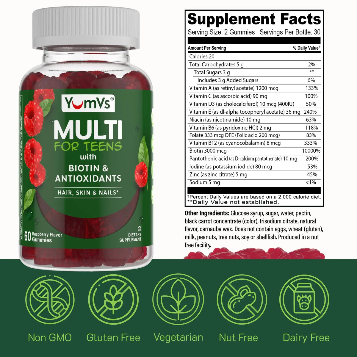 Multivitamin for Adults & Teens Bundle – Complete Daily Health Support Gummies YUM-V'S