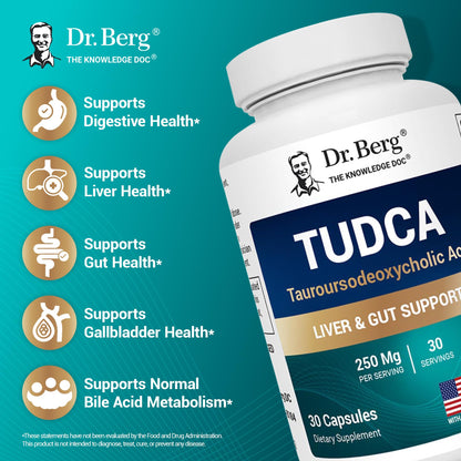 Buy supplements Dr. Berg TUDCA Supplement (Tauroursodeoxycholic Acid) - Powerful Formula for Liver Health, Bile Flow, Gallbladder Support - Vitaza UK Supplements UK