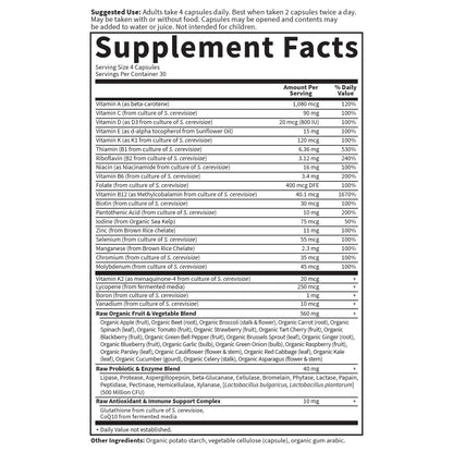 Buy supplements Garden of Life Vitamin Code Whole Food Multivitamin for Men - 120 Capsules, Vitamins for Men, Fruit & Veggie Blend and Probiotics for Energy - Vitaza UK Supplements UK