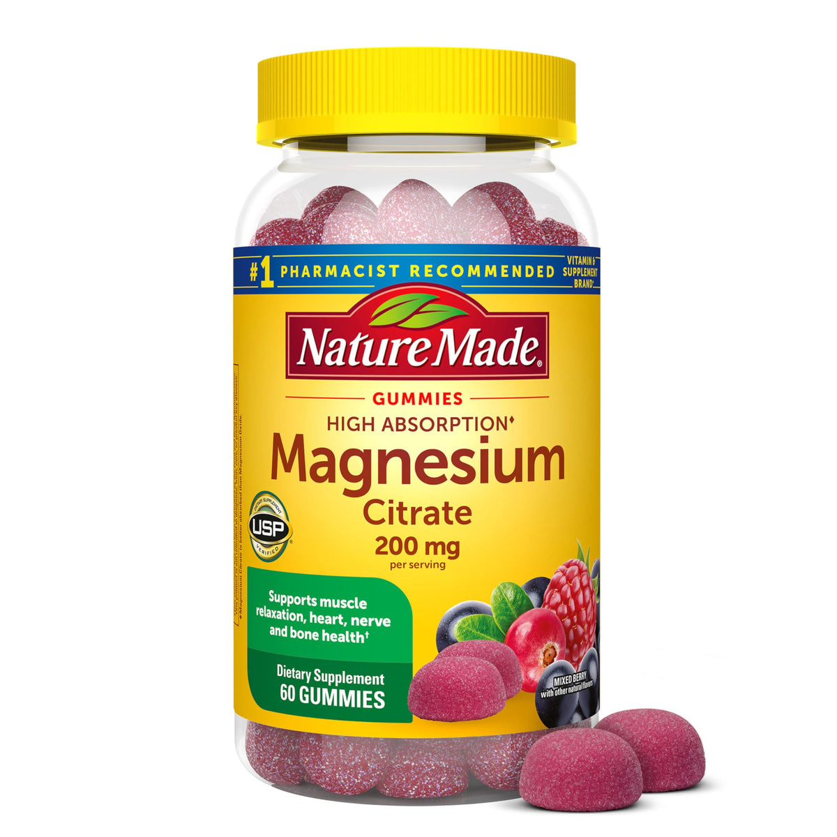 Buy supplements Nature Made High Absorption Magnesium Citrate 200 mg per serving, Magnesium Supplement for Muscle, Nerve, Bone and Heart Support - Vitaza UK Supplements UK