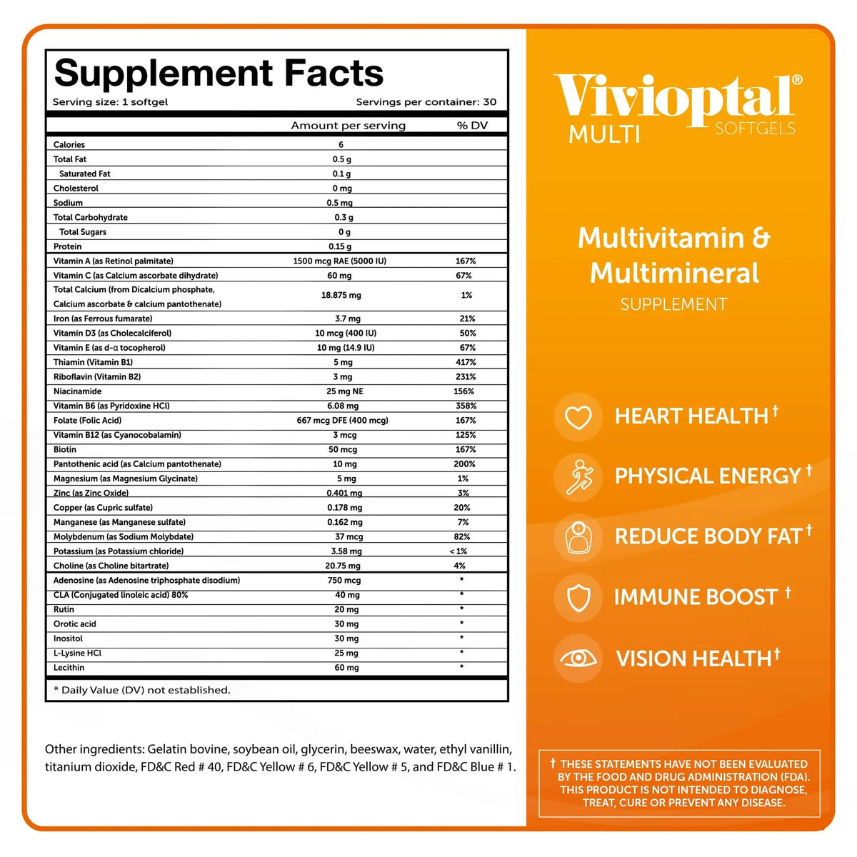 Vivioptal Multi 30 Softgels, Multivitamin & Multimineral, Gluten Free, German Formula Vivioptal VitaminsBuy Supplements Australia