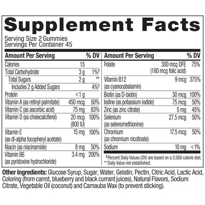 Buy supplements OLLY Men's Multivitamin Gummy, Vitamins A, C, D, E, B, Zinc, Blackberry Flavor, 45 Day Supply - 90 Count - Vitaza UK Supplements UK