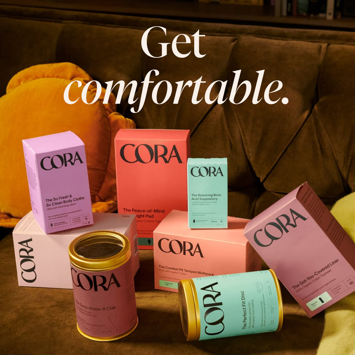 Cora Period Long Liners | 100% Organic Cotton Topsheet | Ultra Thin, Quick Absorbency CoraBuy Supplements Australia