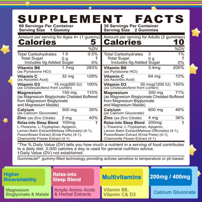 Buy supplements Neviss Magnesium Glycinate + Calcium Filled Gummies for Adults and Kids 4+, Kids Sleep Gummies Melatonin Free, Sugar Free Magnesium Supplement with B6 D3, Vitaza UK Supplements UK