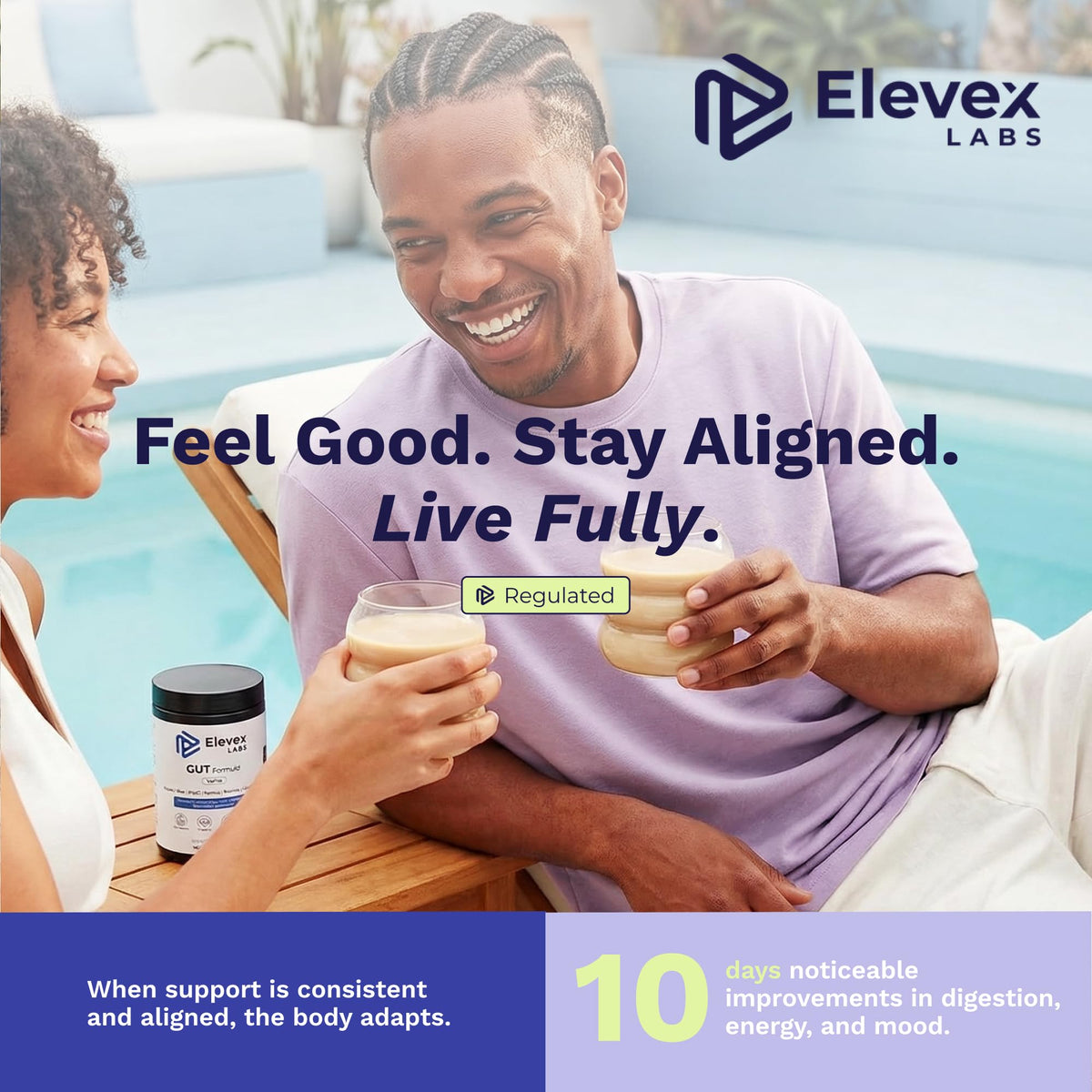 Buy supplements Elevex Labs Gut Health Supplement Powder – Digestive Health Formula with Colostrum, Tributyrin & PHGG Prebiotics for Gut Health, Gut Lining, Gut-Brain & Bloating Relief - Vitaza UK Supplements UK