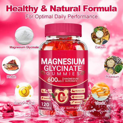 Buy supplements Magnesium Glycinate Gummies 600mg, Sugar Free Magnesium Gummies for Adults, Chewable Potassium Supplements for Body Support - Vitaza UK Supplements UK