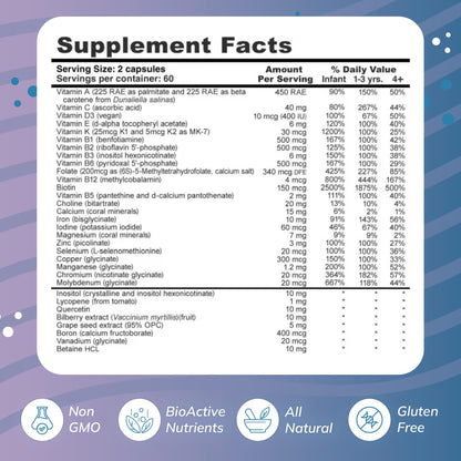 Buy supplements Super Mini-Multi - Children's Multivitamin Swallowable Capsules with Methyl Folate, Methyl B12 and Coenzyme B Vitamins for Growth - Vitaza UK Supplements UK