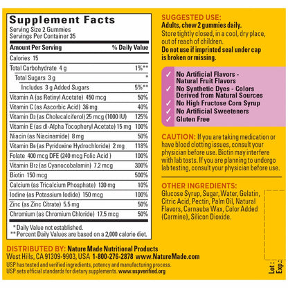 Buy supplements Nature Made Multivitamin For Women, Womens Gummy Multivitamins for Daily Nutritional Support, 70 Multi Vitamin Gummies, 35 Day Supply - Vitaza UK Supplements UK