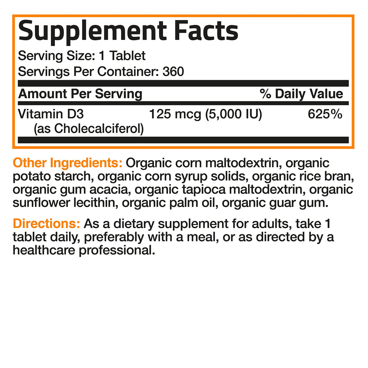Bronson Vitamin D3 5,000 IU (1 Year Supply) for Immune Support, Healthy Muscle BronsonBuy Supplements Australia