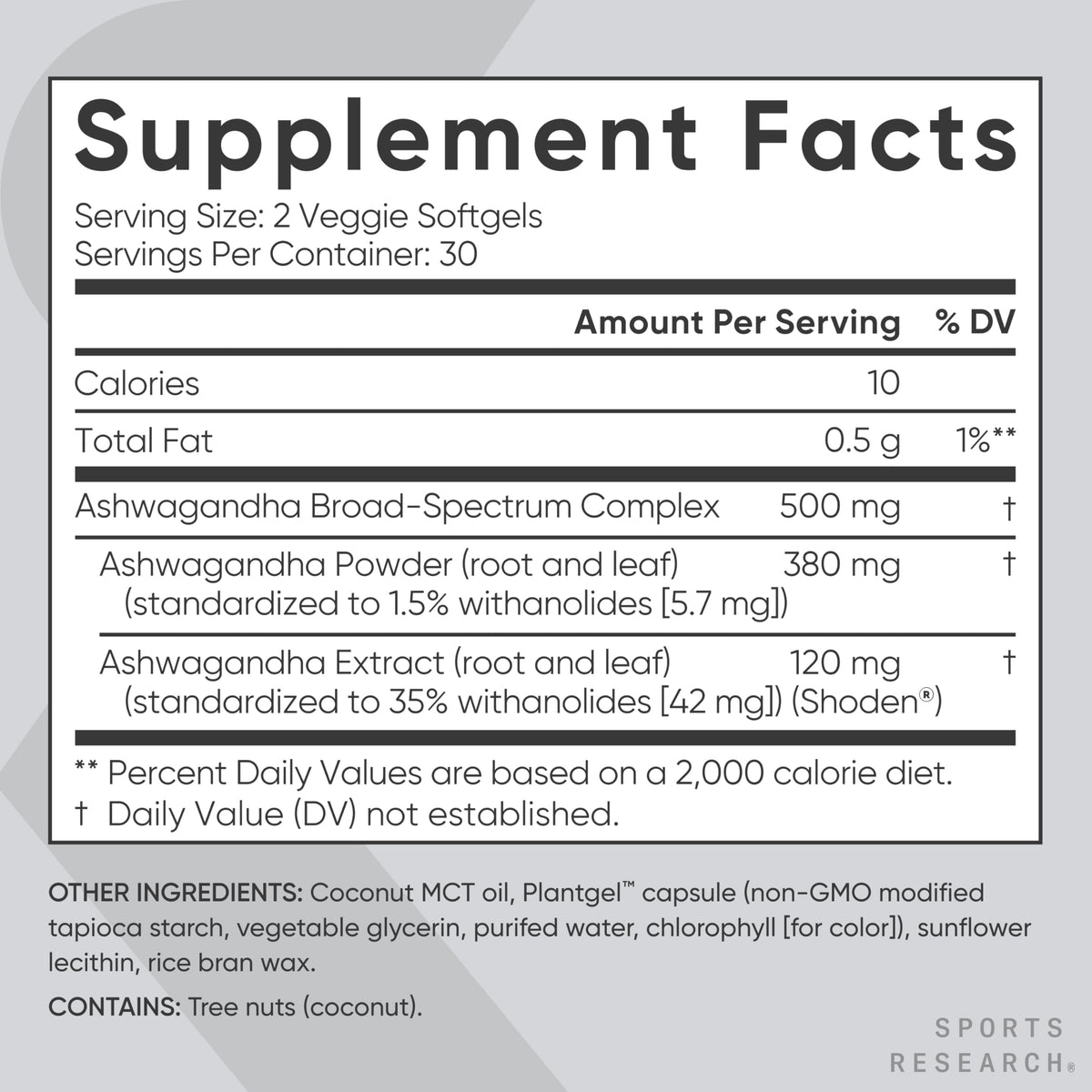 Sports Research® Ashwagandha Softgels with Coconut MCT Oil - Natural Adaptogen Sports ResearchBuy Supplements Australia