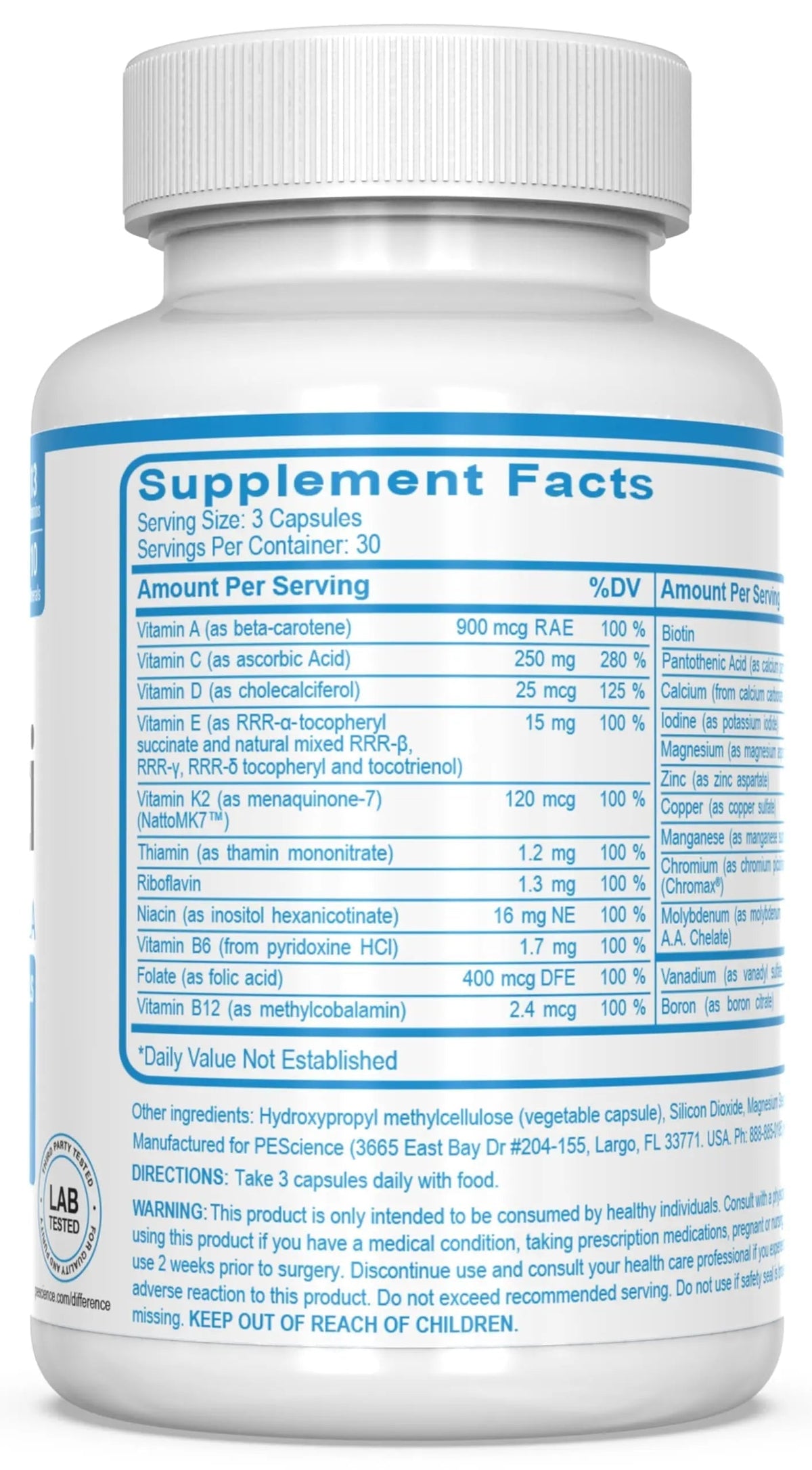 PEScience TruMulti Multivitamin for Men, Daily Formula with Premium Vitamin C, D, Zinc, Chromium Picolinate Supplement for Immune Support PEScienceBuy Supplements Australia