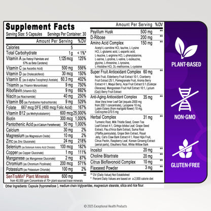 Buy supplements Immuno 150, Immune Support Supplement, Packed with 70 Plant Minerals, 13 Essential Vitamins and 68 Additional Nutrients-150 Vegetable Capsules - Vitaza UK Supplements UK