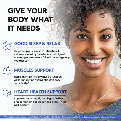 Buy supplements Magnesium Glycinate 500 mg - Chelated Supplement - High Absorption Form of Magnesium - Support for Sleep, Muscle & Heart Health - Vitaza UK Supplements UK