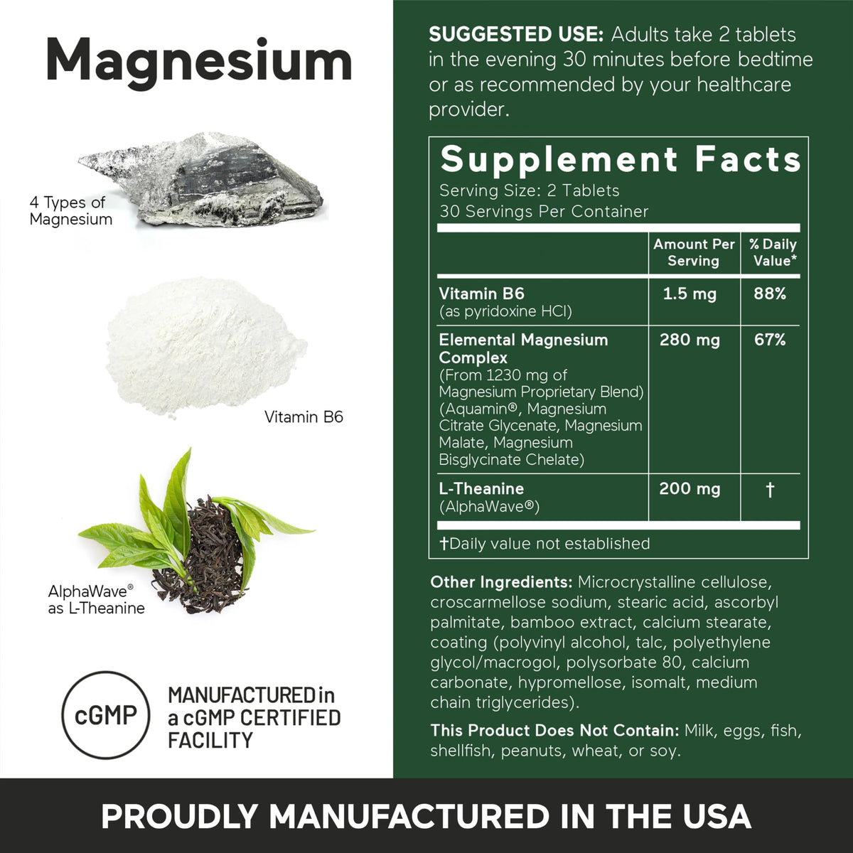 Buy supplements Smarter Nutrition Magnesium Complex - Chelated Magnesium Glycinate with Citrate, Malate and L-Theanine for Sleep, Muscle Relaxation and Stress Support - Vitaza UK Supplements UK