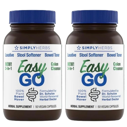 Simply Herbs Easy Go Bowel Mover - Adult Cleansing Supplement for Colon Health Support - Bowel Movement Aid - Stool Softener - Daily-Use Laxative - Plant-Based Ingredients - Vegan - 100 Count (2 Pack) Dr. Schulze'sBuy Supplements Australia