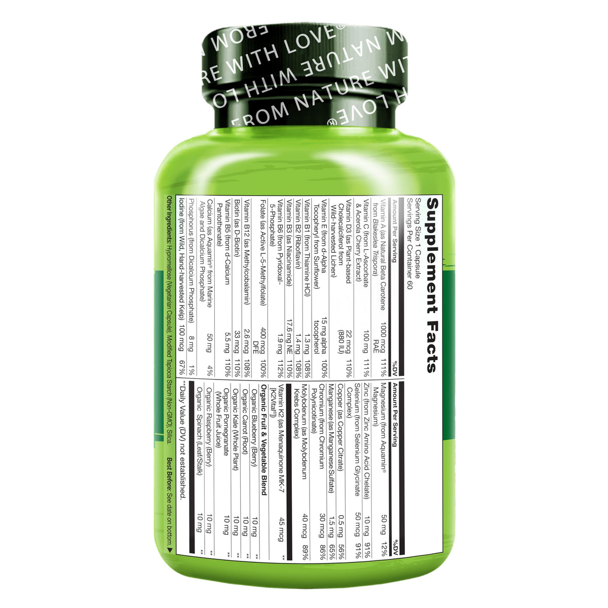 Buy supplements NATURELO Mens Multivitamins - One Daily Multivitamin for Men with Vitamins, Minerals & Organic Whole Foods, Boost Energy & Health, Vitaza UK Supplements UK