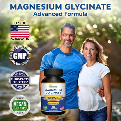 Buy supplements Magnesium Glycinate 1000mg with Vitamin D3 & B6-500mg per Capsule - Pure Elemental Mag Supplement Complex for Sleep, Muscle, Bone Health - Vitaza UK Supplements UK