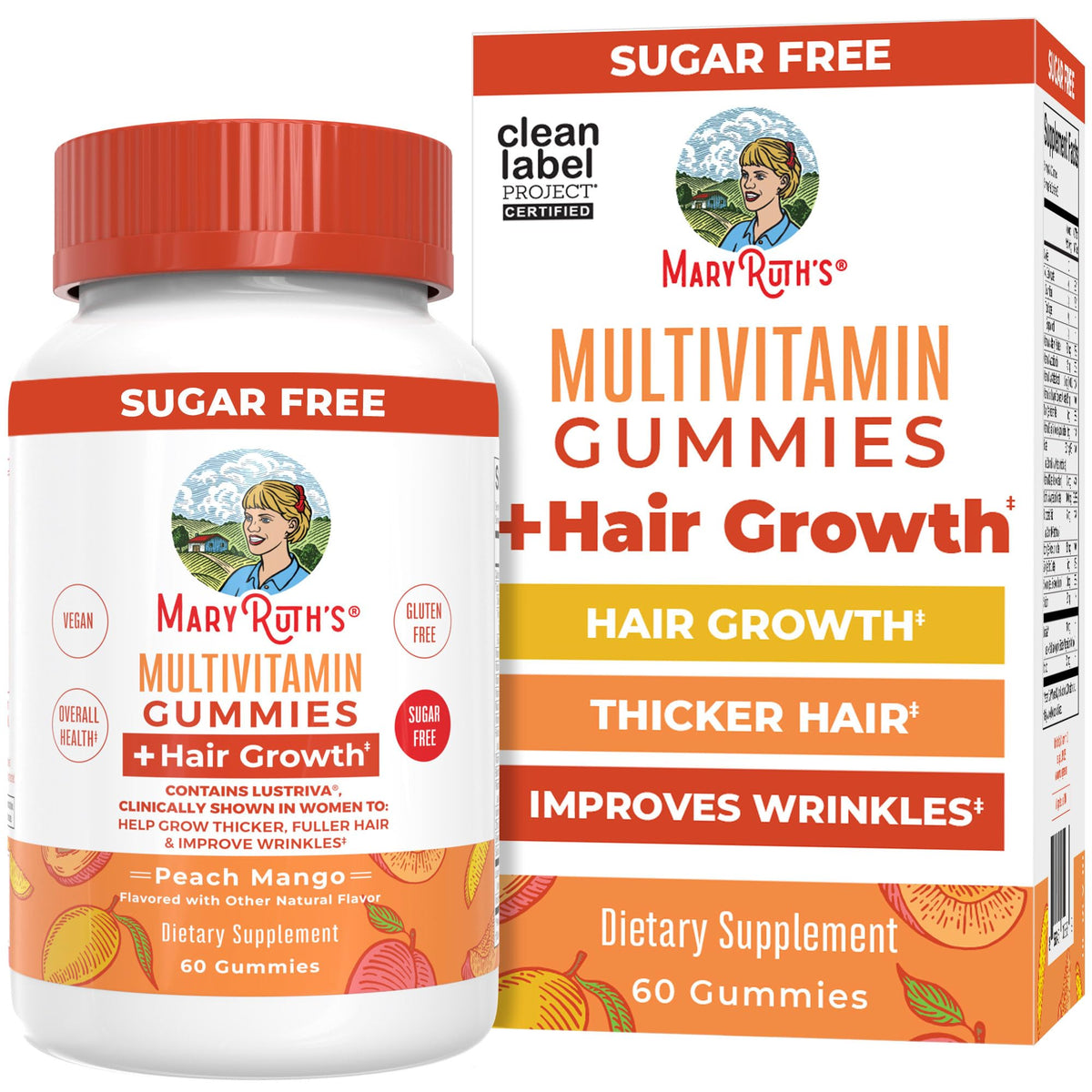 Buy supplements MaryRuth's Multivitamin + Hair Growth Gummies | with Lustriva® | Biotin 10000mcg | B Vitamins | Formulated for Thicker Hair, Wrinkles, Fine Line - Vitaza UK Supplements UK