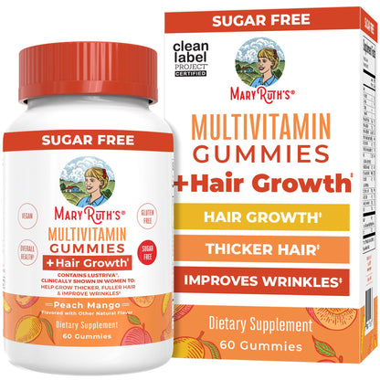 Buy supplements MaryRuth's Multivitamin + Hair Growth Gummies | with Lustriva® | Biotin 10000mcg | B Vitamins | Formulated for Thicker Hair, Wrinkles, Fine Line - Vitaza UK Supplements UK