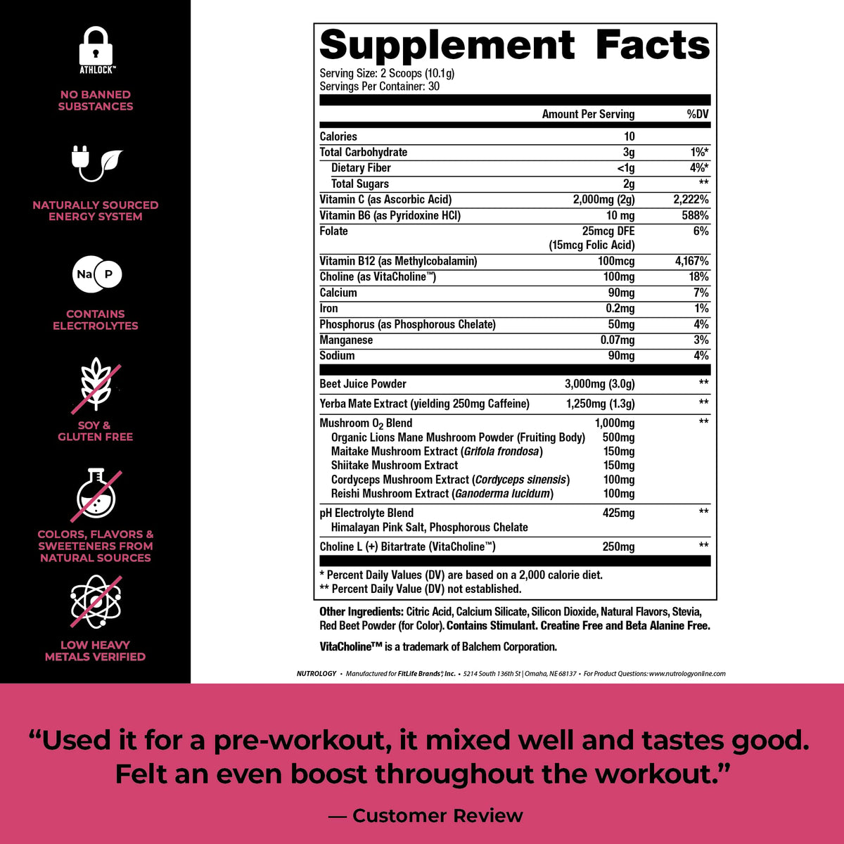 Nutrology Beet Natural O2, Pre Workout Powder, Energy, Endurance; Nitric Oxide Booster NutrologyBuy Supplements Australia