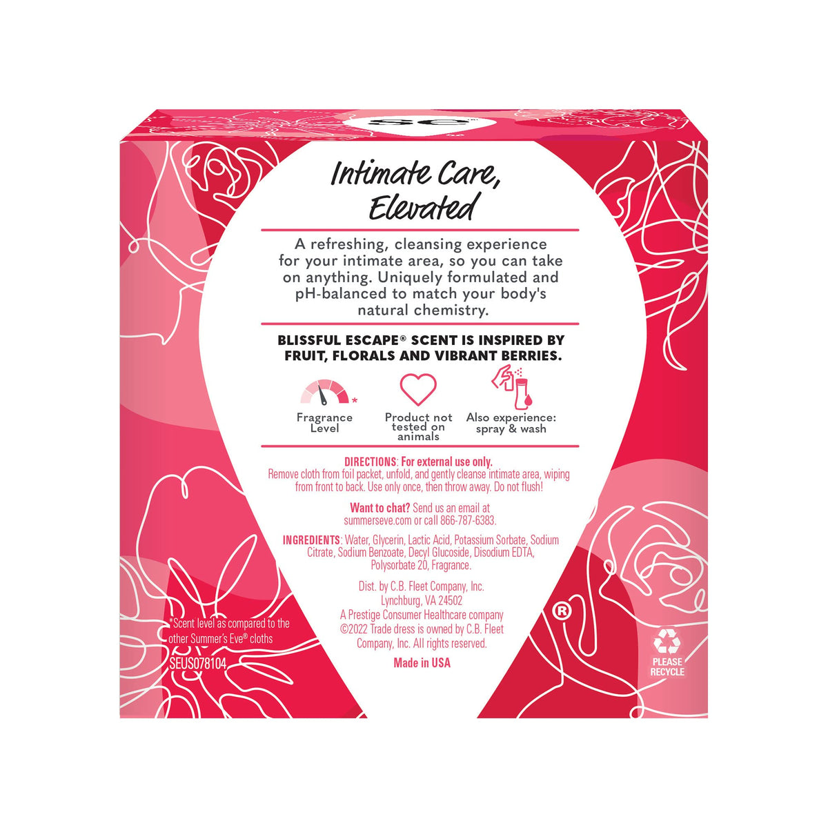 Summer's Eve Blissful Escape Daily Refreshing Feminine Wipes, Removes Summer's EveBuy Supplements Australia