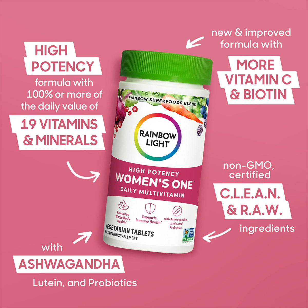 Rainbow Light Womens One High-Potency Daily Multivitamin, Womens Multivitamin Rainbow LightBuy Supplements Australia