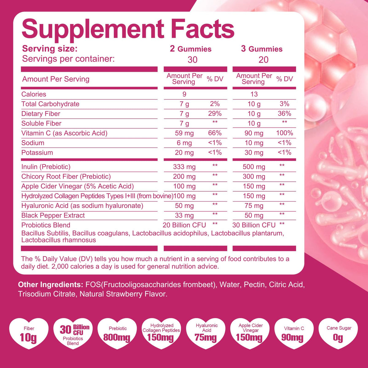 Buy supplements Migcopat 10G Fiber Gummies with Collagen Peptides, Hyaluronic Acid, Vitamin C, ACV, 30 Billion CFU Probiotics – Sugar Free Collagen Gummy for Skin, Hair & Nails - Vitaza UK Supplements UK