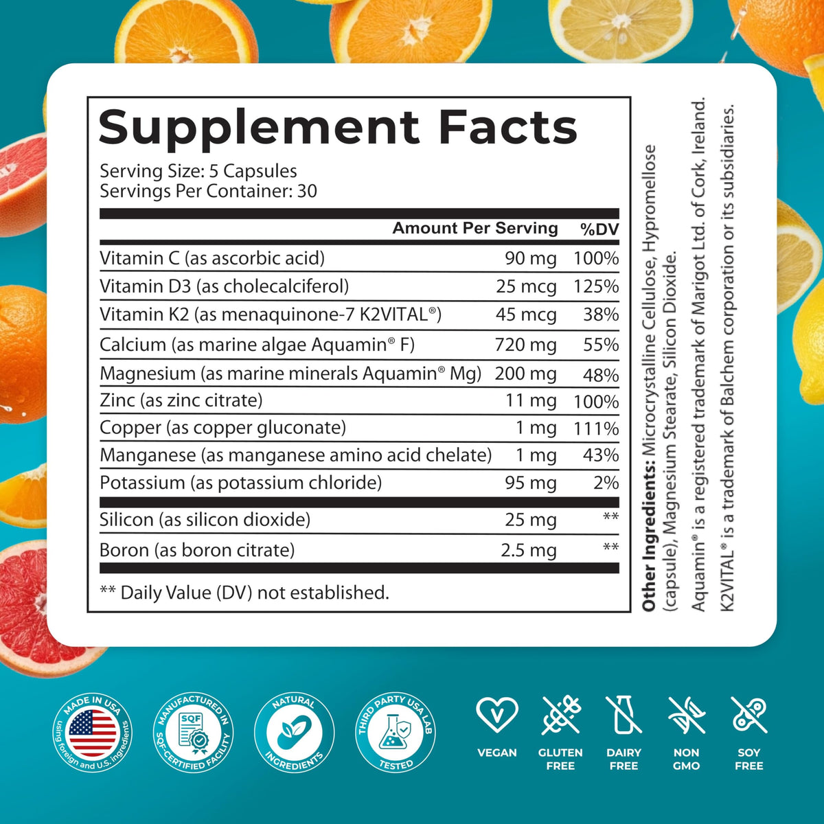 Buy supplements PUREHEALTH RESEARCH Bone Health Formula - for Bones, Joint & Skeletal Wellness - with Calcium, Magnesium, Zinc, Copper, Manganese, Potassium, Vitamin K2, D3, C - Vitaza UK Supplements UK