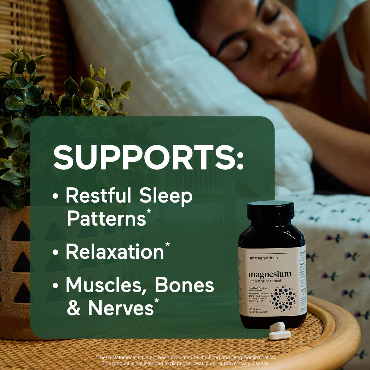 Buy supplements Smarter Nutrition Magnesium Complex - Chelated Magnesium Glycinate with Citrate, Malate and L-Theanine for Sleep, Muscle Relaxation and Stress Support - Vitaza UK Supplements UK