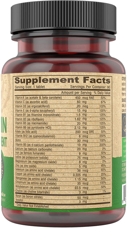 Buy supplements DEVA Vegan Multivitamin for Women & Men with Iron, Vitamin C, E, B Complex Vitamins, Zinc, 90 Tiny Tablets - Vitaza UK Supplements UK