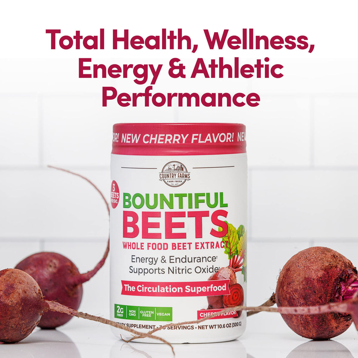 Buy supplements Country Farms Bountiful Beets, Wholefood Beet Extract Superfood, Helps Support Healthy Circulation and Promote Energy - Vitaza UK Supplements UK
