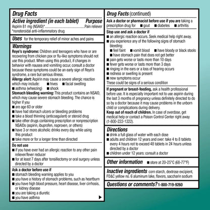 Amazon Basic Care Aspirin 81 mg Pain Reliever (NSAID) Chewable Tablets, Low Dose , Orange Flavor, 36 Count (Pack of 3) Amazon Basic CareBuy Supplements Australia