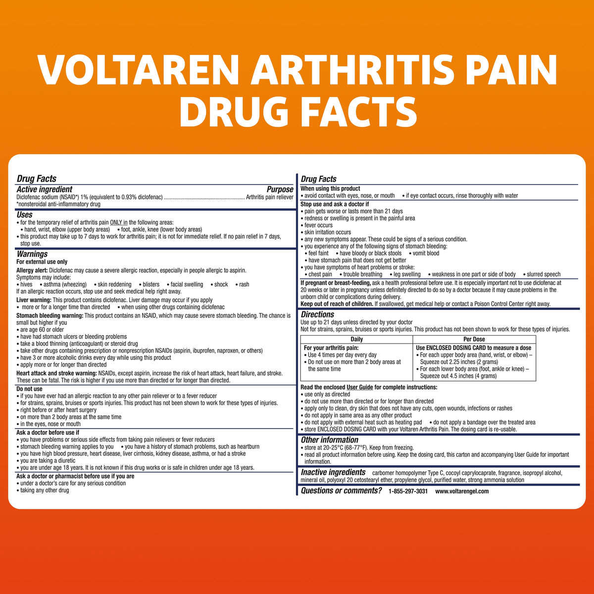 Voltaren Arthritis Pain Gel for Powerful Topical Arthritis Pain Relief with Diclofenac - NEW Easy Open Cap - 100 g x 2 VoltarenBuy Supplements Australia