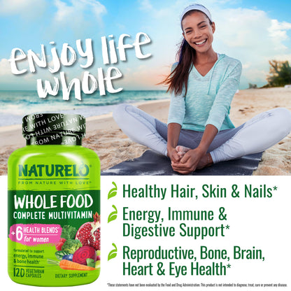 Buy supplements NATURELO Whole Food Multivitamin for Women - with Vitamins, Minerals, & Organic Extracts - Supplement for Energy and Heart Health - Vitaza UK Supplements UK