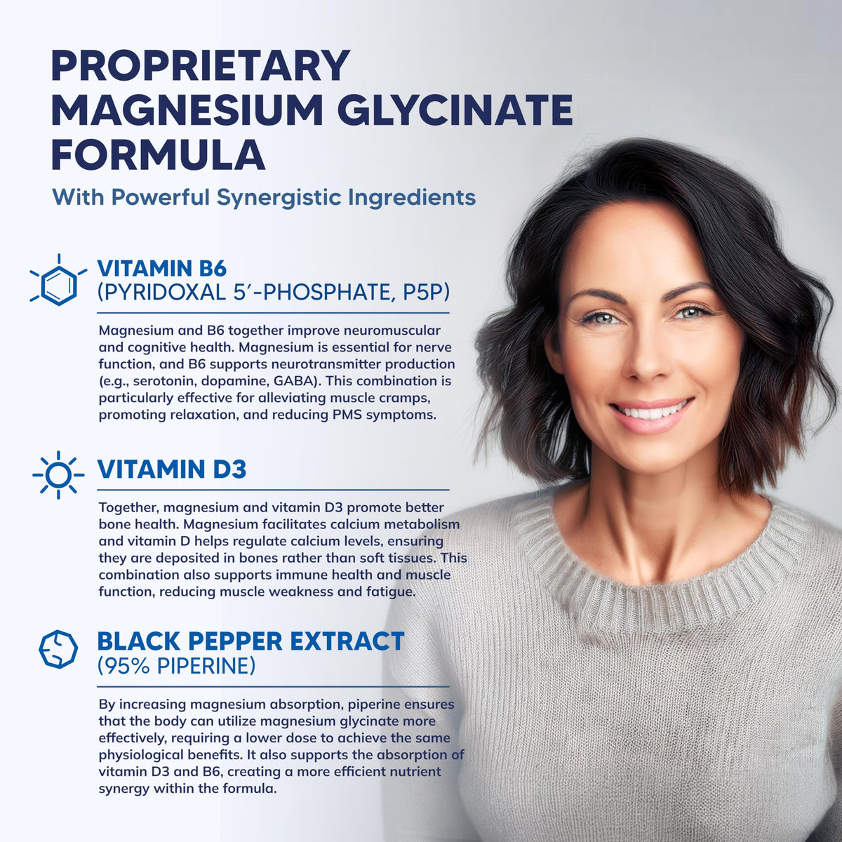 Buy supplements Magnesium Glycinate 1000mg with Vitamin D3 & B6-500mg per Capsule - Pure Elemental Mag Supplement Complex for Sleep, Muscle, Bone Health - Vitaza UK Supplements UK