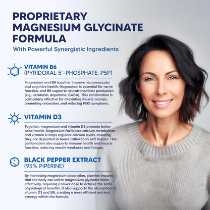 Buy supplements Magnesium Glycinate 1000mg with Vitamin D3 & B6-500mg per Capsule - Pure Elemental Mag Supplement Complex for Sleep, Muscle, Bone Health - Vitaza UK Supplements UK