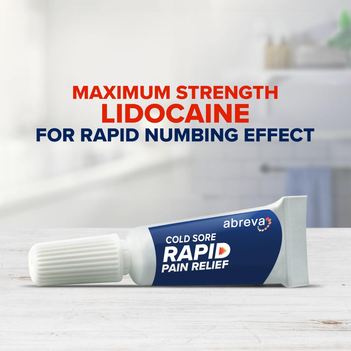 Abreva Cold Sore Treatment Rapid Pain Relief Cream - 1 Tube, 3 Grams - Maple Wellness Supplements