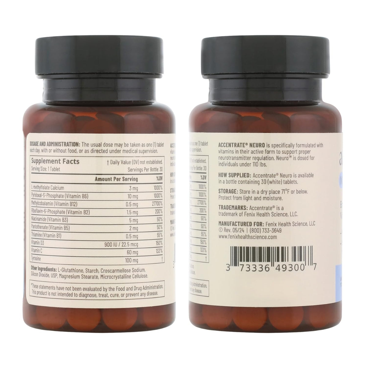 Accentrate Brain Supplement for Focus, Attention, Mood | Complete Vitamin B Complex | Brain Health | Methylated Multivitamin w/L-Methylfolate (5-MTHF), Cofactors Methyl-B12 & P5P | MTHFR Supplement - Maple Wellness Supplements