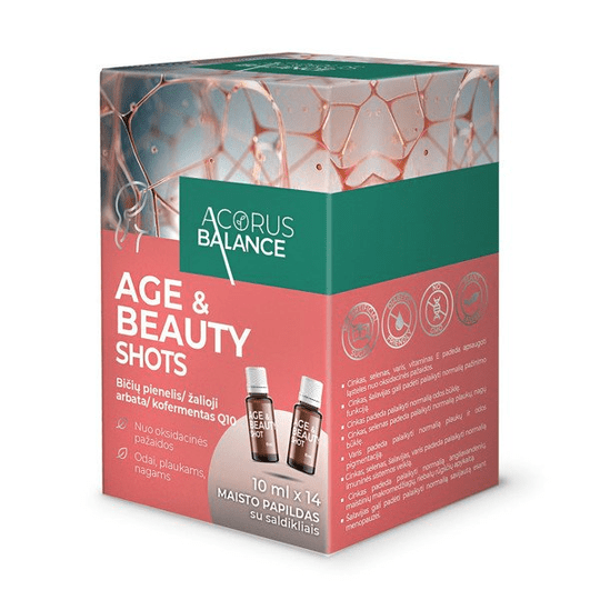 Buy ​ACORUS BALANCE AGE & BEAUTY SHOTS, oral solution in a bottle, 10 ml, 14 pcs. - Vitaza UK Supplements UK
