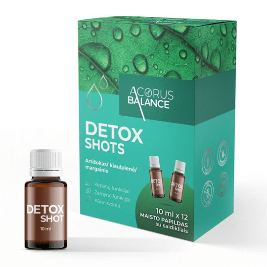 Buy ​ACORUS BALANCE DETOX SHOTS, liquid, 10 ml, 12 pcs. - Vitaza UK Supplements UK