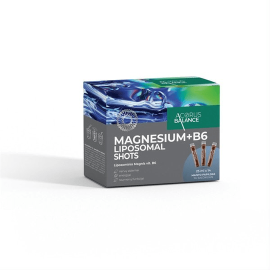 Buy ​ACORUS BALANCE MAGNESIUM + VIT B6 LIPOSOMAL SHOTS, oral solution, 25 ml, N14 - Vitaza UK Supplements UK