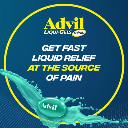 Advil Liqui-Gels Minis Pain Reliever and Fever Reducer, Pain Medicine for Adults with Ibuprofen 200mg for Pain Relief - 160 Liquid Filled Capsules - Maple Wellness Supplements