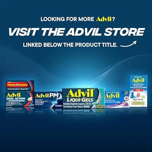 Advil Pain Reliever and Fever Reducer, Pain Relief Medicine with Ibuprofen 200mg for Headache, Backache, Menstrual Pain and Joint Pain Relief - 10 Coated Tablets - Maple Wellness Supplements
