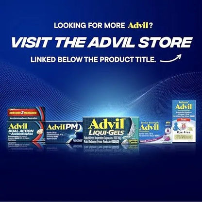Advil PM Pain Reliever and Nighttime Sleep Aid, Ibuprofen for Pain Relief and Diphenhydramine Citrate for a Sleep Aid - 120 Coated Caplets and Pain Reliever and Fever Reducer, 10 Count Tablets - Maple Wellness Supplements